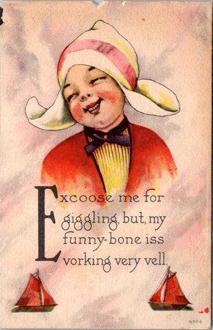 Greetings - Misc - Dutch Girl head shot - S Bergman postcard - B10097