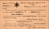 MA, MALDEN - Malden Lodge No 352, K of H - Assessment postcard - B10197