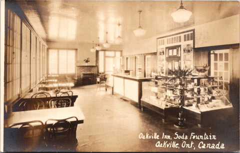Canada - OAKVILLE, ON - Oakville Inn Soda Fountain interior RPPC - B11130