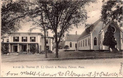 MA, PALMER - St Thomas Church, rectory - 1912 postcard - B11217