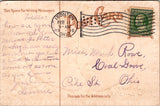 Valentine postcard - Large hearts with faces kissing - B17078