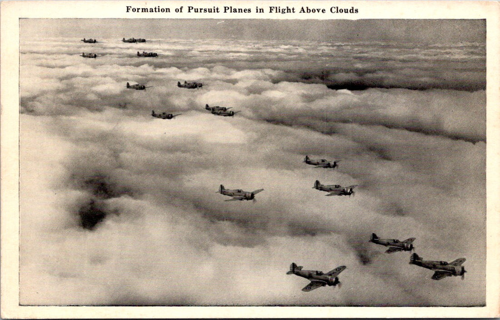 Military - PURSUIT PLANES in formation postcard - B17200