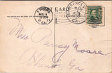 Valentine postcard - THE HONEYMOON - couple on quarter moon - B18017