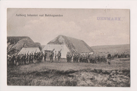 Foreign postcard - AALBORG, Denmark - military men with rifles etc - B18052