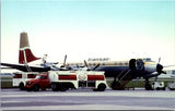 Plane postcard - TRANSAIR, Douglas DC-7, ESSO Gas trucks - BP0091