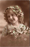 People - Girl -young sweet smile with lighter hair in short ringlets RPPC - BP0098
