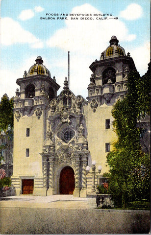 CA, SAN DIEGO - Balboa Park, Foods and Beverages bldg postcard - C04234