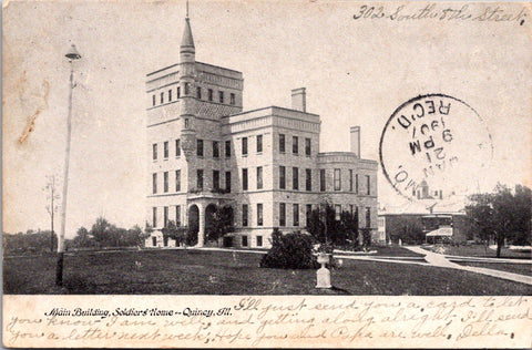 IL, QUINCY - Soldiers Home main building postcard - C06304