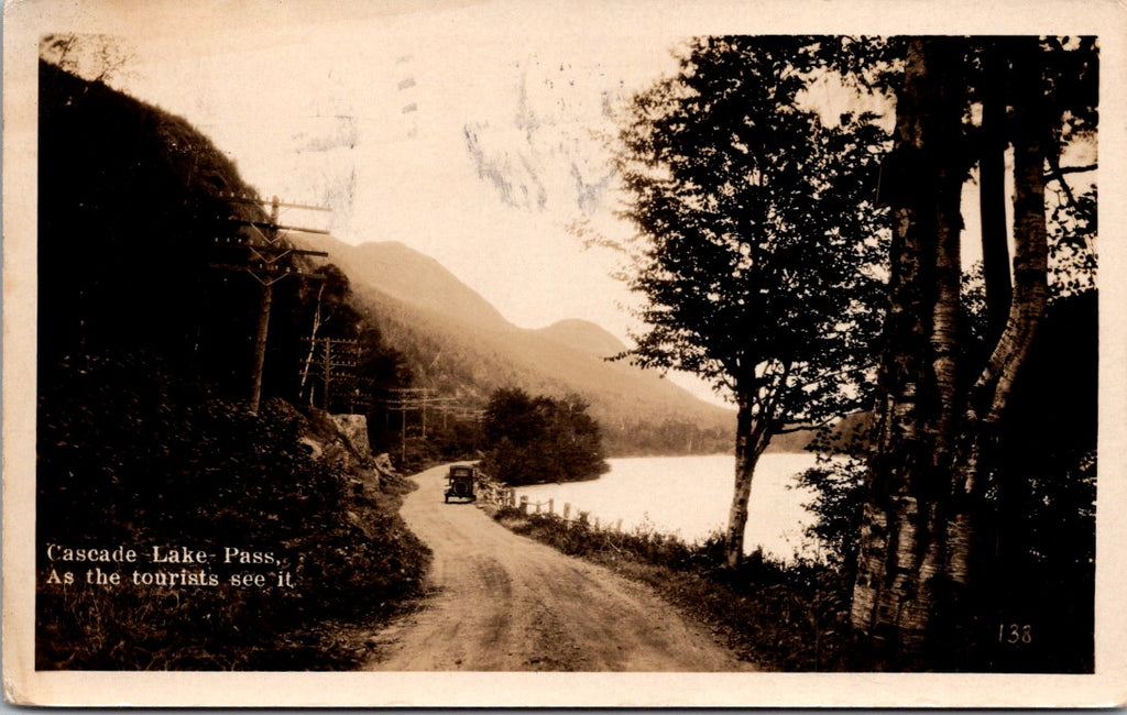 OR, CASCADE LAKE - Pass with model T type car - RPPC postcard - C06576