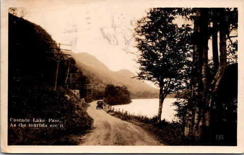 OR, CASCADE LAKE - Pass with model T type car - RPPC postcard - C06576