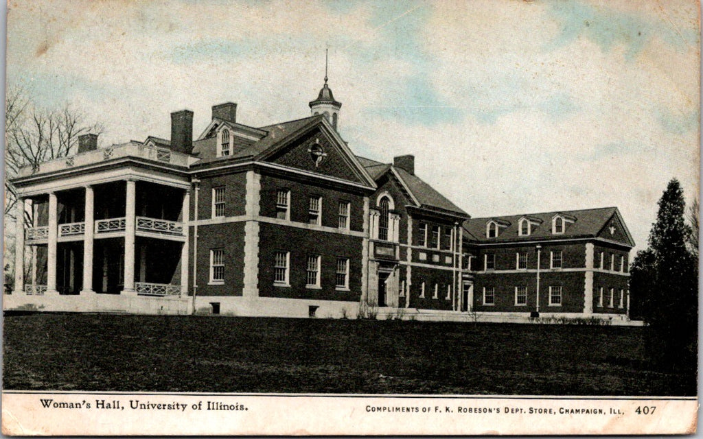 IL, CHAMPAIGN - Univ of IL - Womans Hall - @1910 postcard - C08004