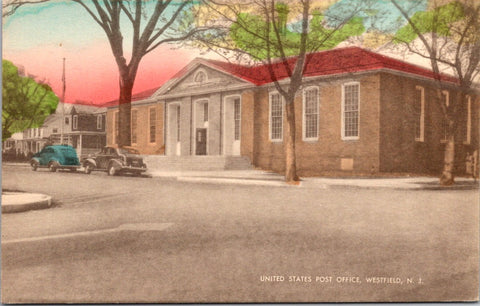 NJ, WESTFIELD - US Post Office, PO postcard - C08188