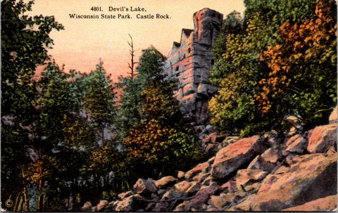 WI, DEVILS LAKE - Castle Rock - WI State Park Series postcard - C08413