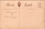 Valentine postcard - Young girl holding a large key - Ethel Dewees - C08750