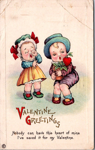 Valentine postcard - Campbell type kids - Stecher Litho - C08766