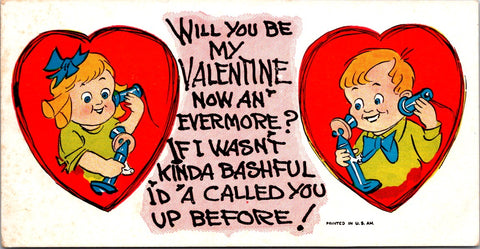 Valentine postcard - Actual valentine card - WILL YOU BE MINE - C08784
