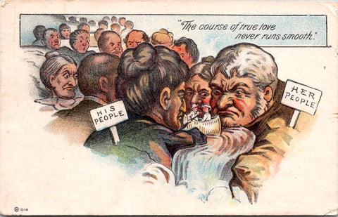 Valentine postcard - COURSE OF TRUE LOVE NEVER RUNS SMOOTH - C17162
