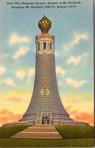 MA, MT GREYLOCK - State War Memorial Beacon closeup postcard - C17183