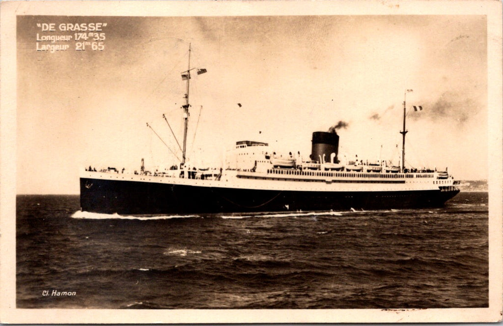Ship Postcard - DeGRASSE anti aircraft cruiser RPPC postcard - C17402