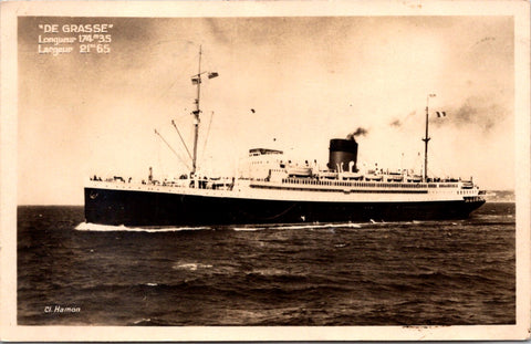 Ship Postcard - DeGRASSE anti aircraft cruiser RPPC postcard - C17402