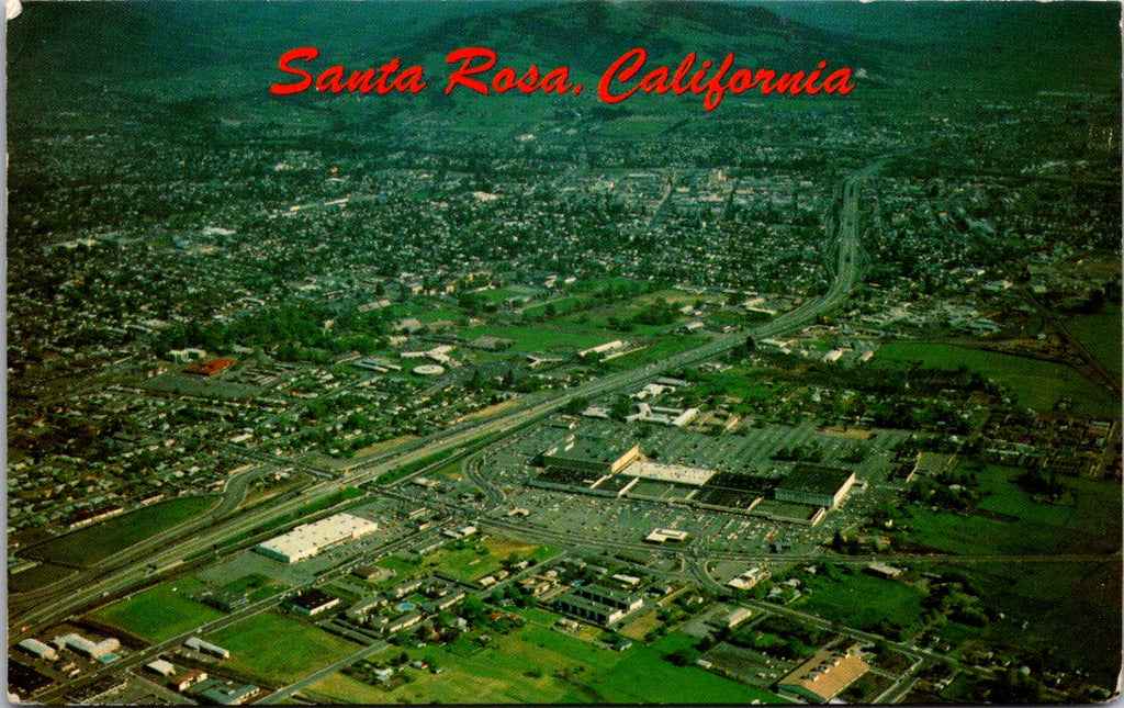 CA, SANTA ROSA - bird eye view - 1972 postcard - C17435