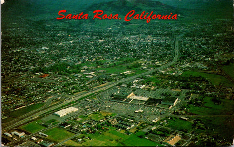 CA, SANTA ROSA - bird eye view - 1972 postcard - C17435