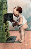 Greetings - Misc - Little boy w/no pants on, covered in coal dust postcard - C17472