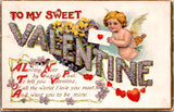 Valentine postcard - TO MY SWEET VALENTINE - cupid - C17568