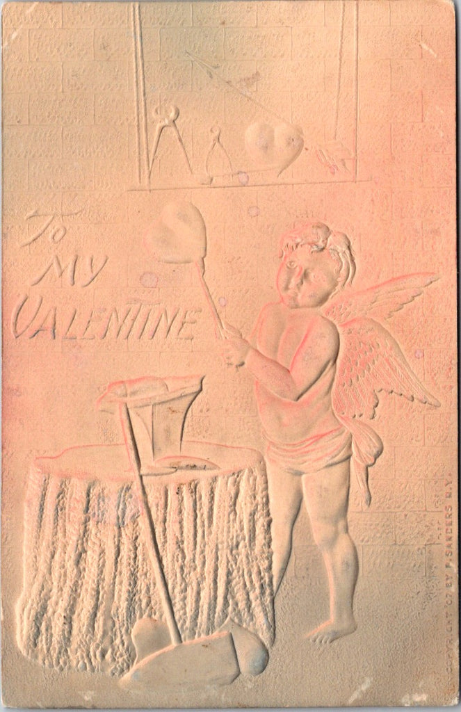 Valentine postcard - TO MY VALENTINE - Blacksmith boy - P Sanders - C17569