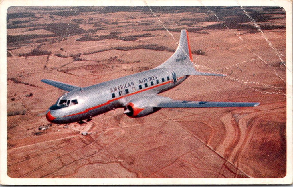 Plane postcard - AMERICAN Airlines close up postcard - C17659