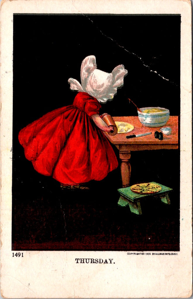 Greetings - Misc - Sunbonnet girl - THURSDAY card - C17681