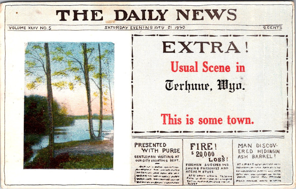 WY, TERHUNE - pretend newspaper Page - 1916 postcard - C17948