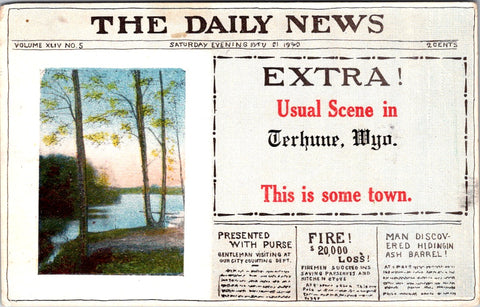WY, TERHUNE - pretend newspaper Page - 1916 postcard - C17948
