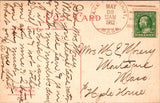 MA, LAKE PLEASANT - Montague Street with flags, people, horse drawn wagon postca