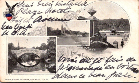 NY, NEW YORK CITY - Central Park Multi view - vintage postcard - CP0101