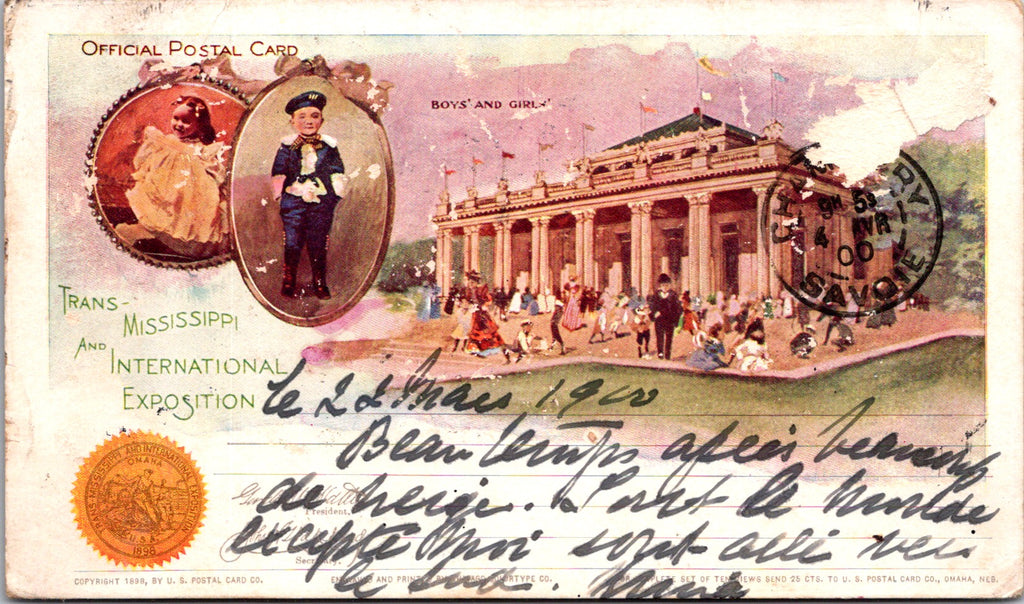 NE, OMAHA - Trans Mississippi, Int'l Exposition - Boys and Girls Building (original SOLD) CP0127