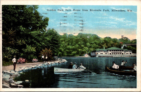 WI, MILWAUKEE - Gordon Park Bath House, from Riverside Park postcard - CP0334
