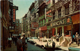 NY, NEW YORK CITY - Chinatown, barber pole, signs etc postcard - CP0372