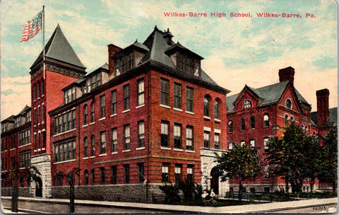 PA, Wilkes-Barre - High School - old postcard - CP0470