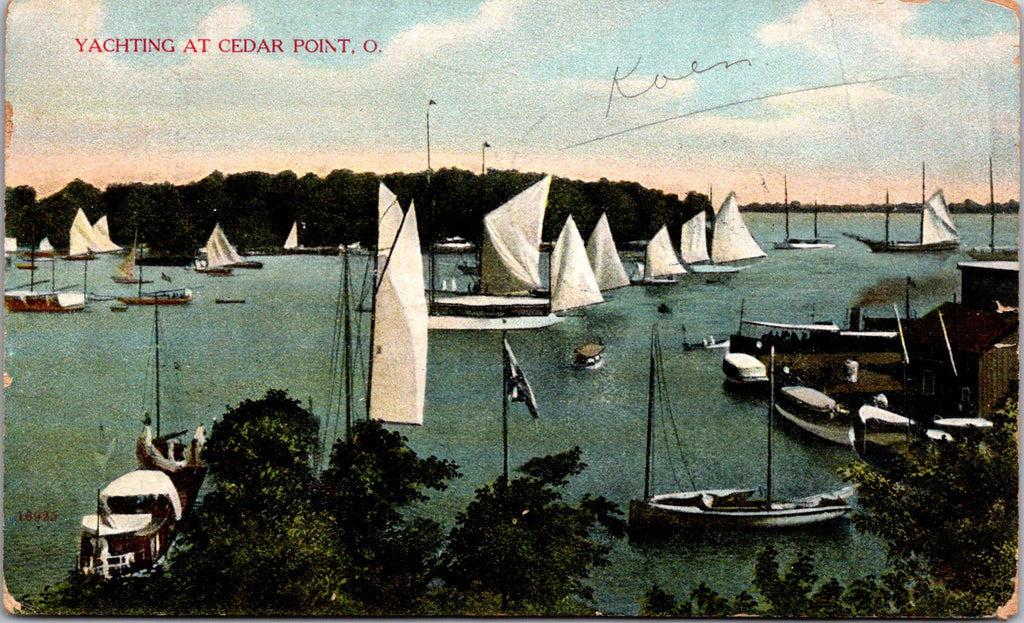 OH, Cedar Point - Yachting scene - 1909 postcard - CP0548