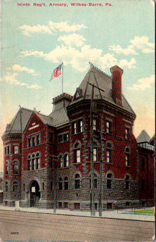 PA, Wilkes-Barre - 9th Reg't Armory building postcard - CP0650