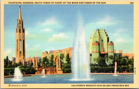 CA, San Francisco - Worlds Fair Court of the Moon - Piltz postcard - CP0789