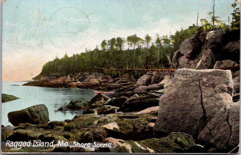 ME, Harpswell - Ragged Island - shore scene - 1911 postcard - CR0041