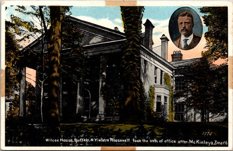 NY, BUFFALO - Wilcox House where Roosevelt took office postcard - CR0263