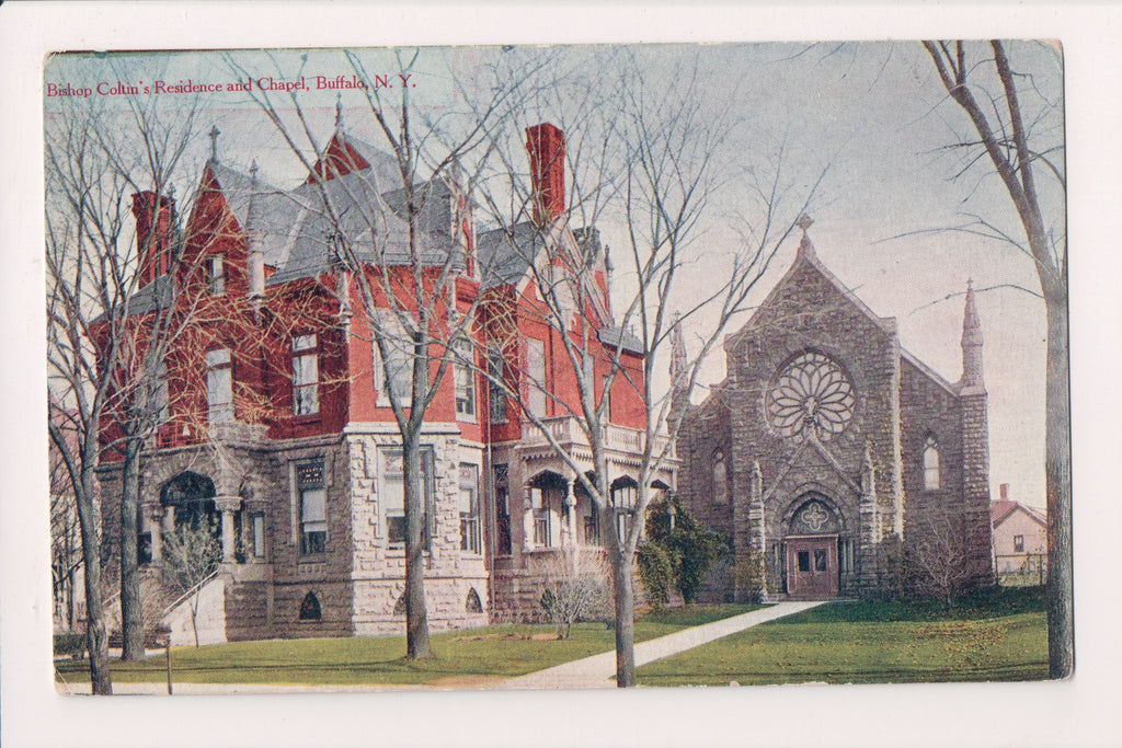 NY, BUFFALO - Bishop Coltins residence and chapel postcard - CR0310