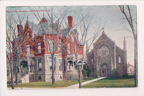 NY, BUFFALO - Bishop Coltins residence and chapel postcard - CR0310