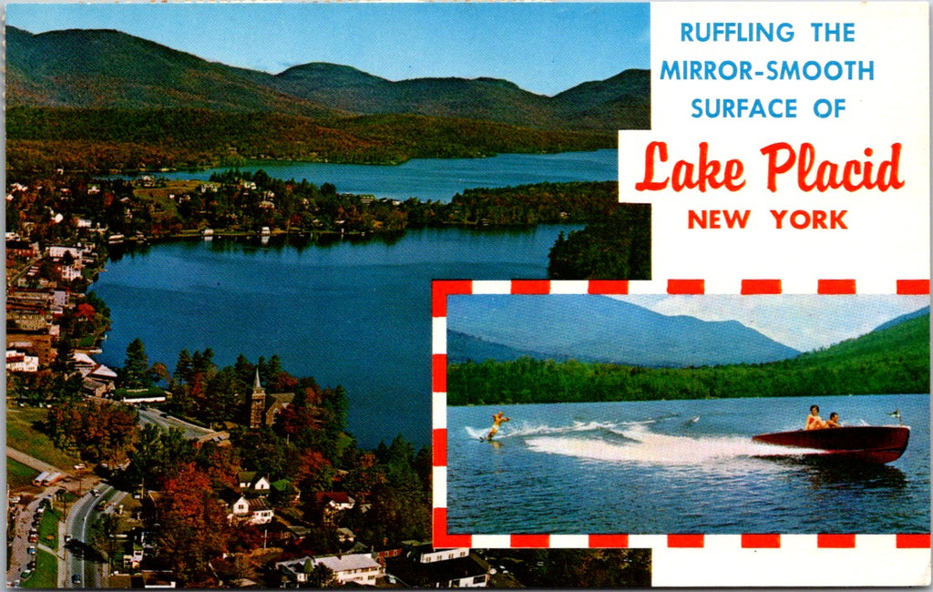 NY, LAKE PLACID - multi view BEV from @1967 - vintage postcard - CR0343