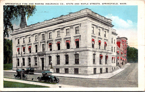 MA, SPRINGFIELD - Fire and Marine Insurance co bldg postcard - CR0399