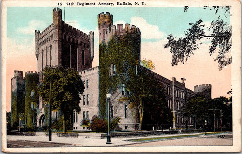 NY, BUFFALO - 74th Regiment Armory vintage postcard - CR0560