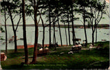 MA, ONSET - Bay View Grove view from bandstand, people, dock postcard - CR0650